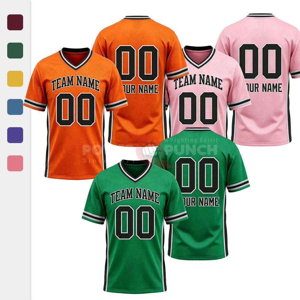 Power Punch New Unisex Custom Number Shirts and Tops for American Football and Soccer Jerseys M
