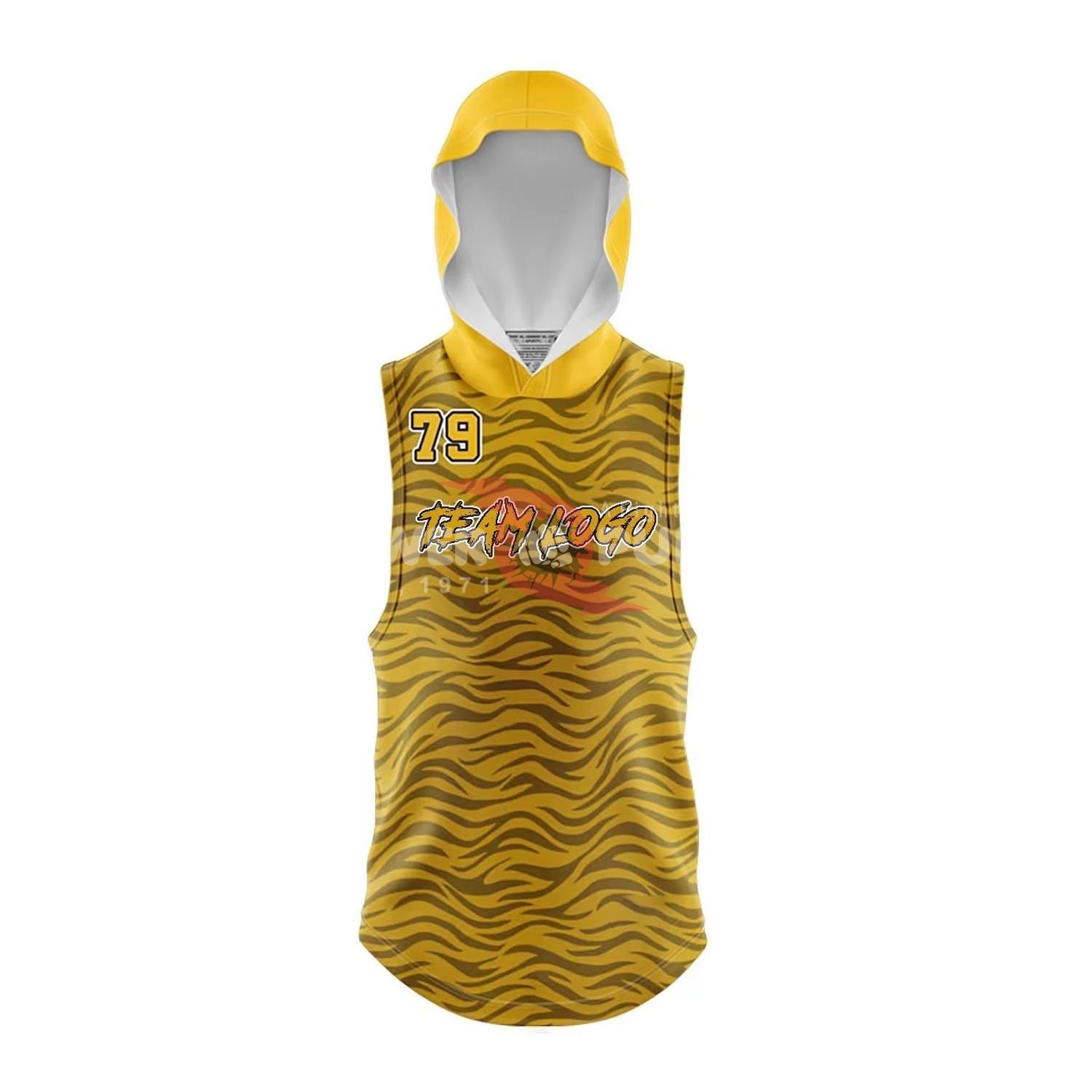Power Punch Custom 7V7 Compression Hooded Jerseys Adults Unisex Breathable High Quality Polyest - Angle 2