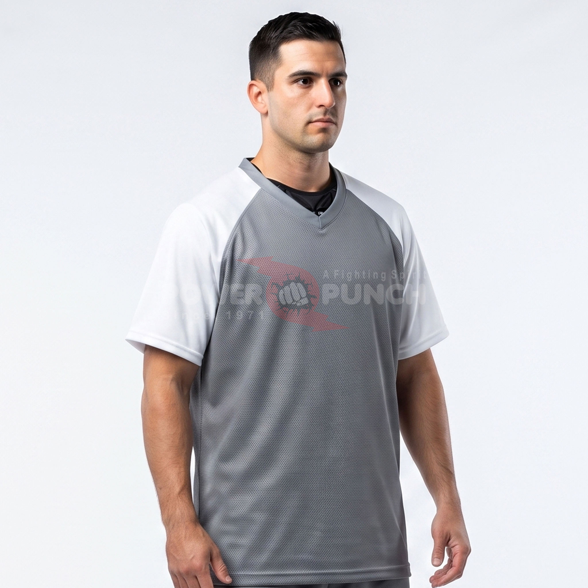 Power Punch Men x27 s Lacrosse Spots Game Jersey V-Neck Men x27 s Lacrosse Jersey Short Sleeve
