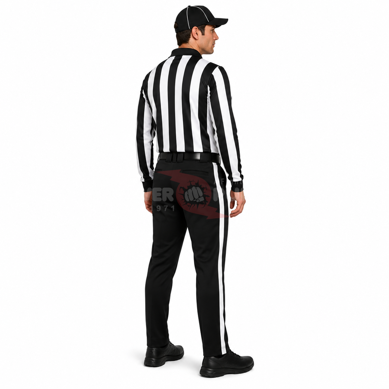 Power Punch Wholesale American Football Referee Uniform Short Printed Dry Fit Team Apparel Soli - Angle 3