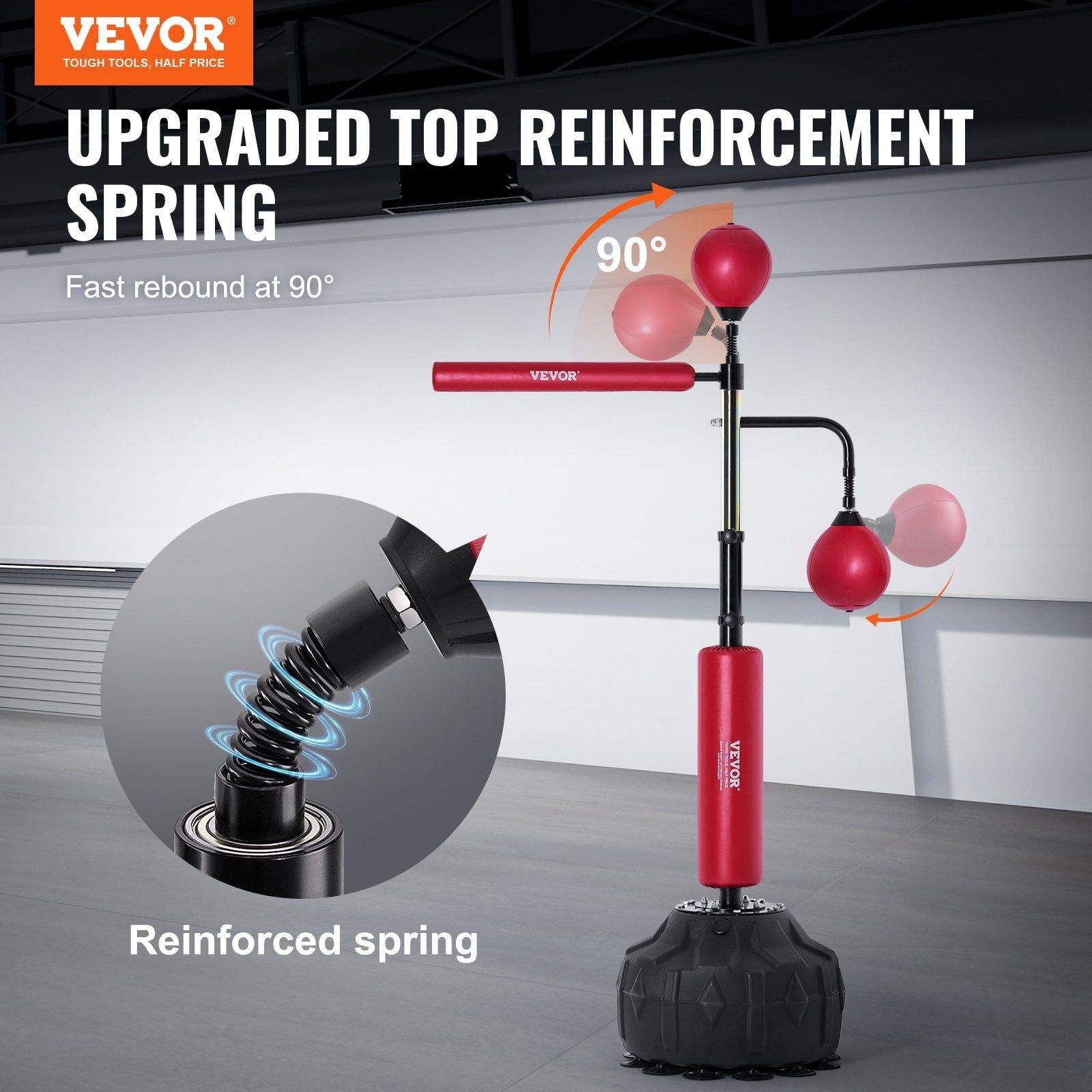 Power Punch Height Adjustable Free Standing Speed Trainer Bag Set for Teens Adults Angle 2
