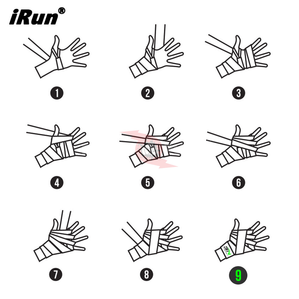 Power Punch IRun Custom Logo Boxing Hand Wraps Boxing Bandages MMA Training Sparring Angle 4