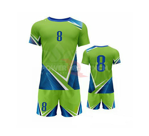 Power Punch Men x27 s Gradient Soccer Jersey Set V-Neck Short Sleeve Polyester Elastic Waist Qu - Angle 5