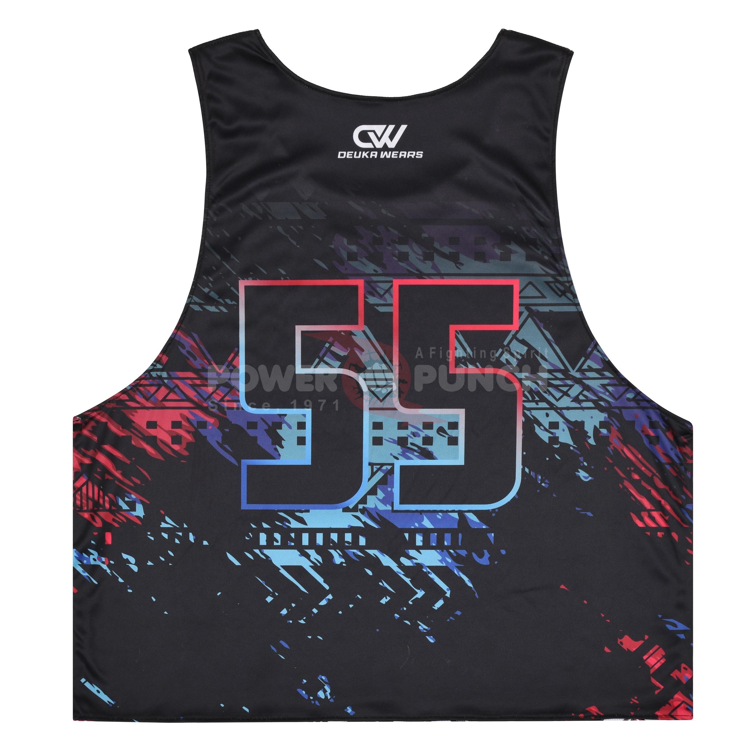 Power Punch OEM Custom Design Sublimated Reversible Lacrosse Pinnie Made With 100 Polyester Mes - Angle 2