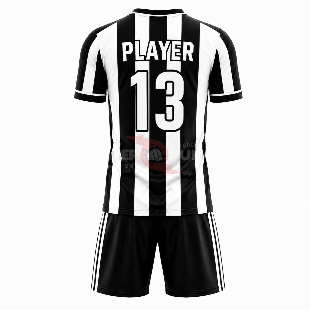Power Punch Wholesale Men x27 s Adult Football Uniform Black Soccer Kit Custom Logo Sublimation - Angle 2
