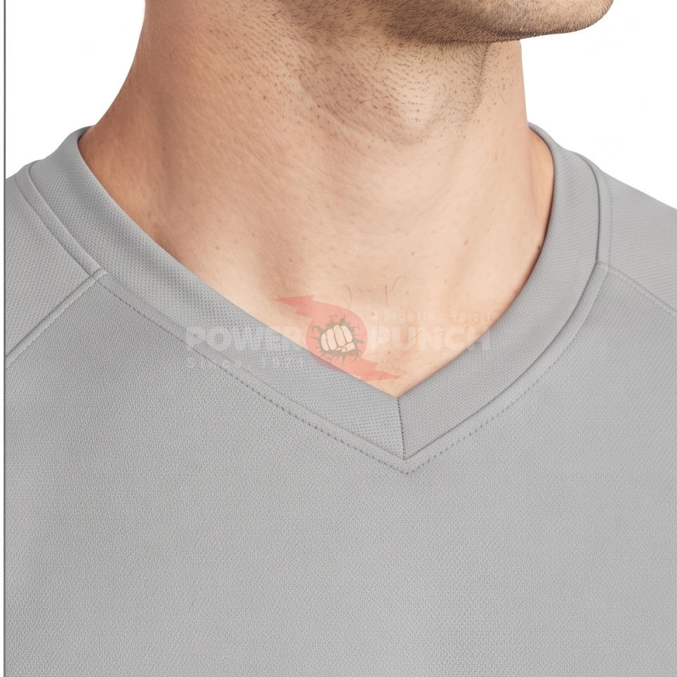Power Punch Men x27 s Drop Shoulder Printed Breathable Mesh Lacrosse Jersey V-Neck Short Sleeve - Angle 4