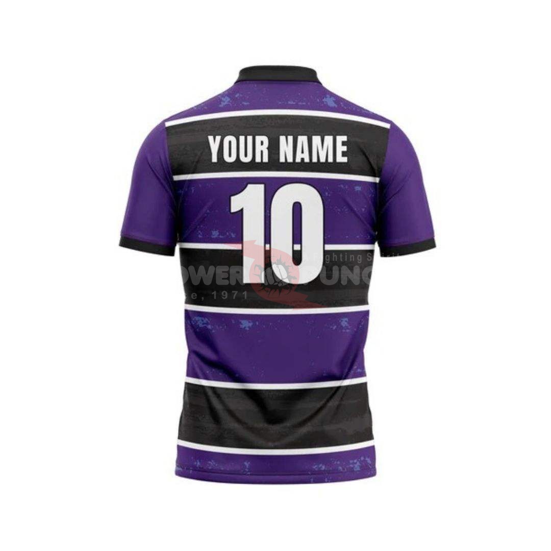 Power Punch Durable Purple Striped Performance Breathable Moisture Wicking Athletic Teamwear Cr - Angle 2