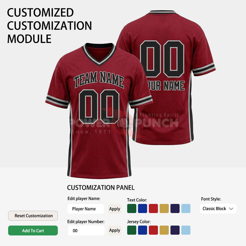 Power Punch New Unisex Custom Number Shirts and Tops for American Football and Soccer Jerseys M - Angle 4