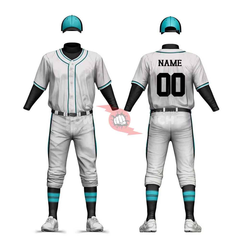 Power Punch High Quality Custom Made Baseball Uniforms Wholesale Customized Digital Printing Su