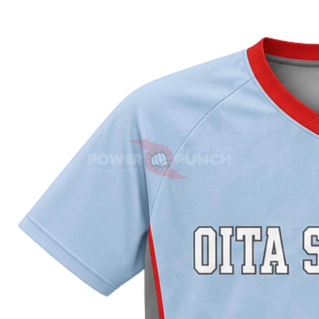 Power Punch Light Blue Contrast Panel Lacrosse Jersey Men x27 s Short Sleeve Athletic Sports Sh - Angle 4
