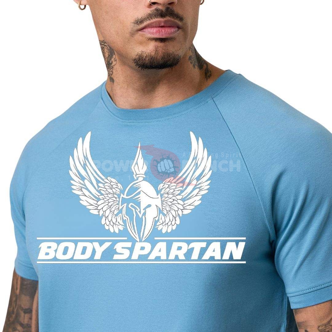 Power Punch Mens for Blue Performance Crew Neck T Shirt Short Sleeve Lightweight Breathable Eco - Angle 3