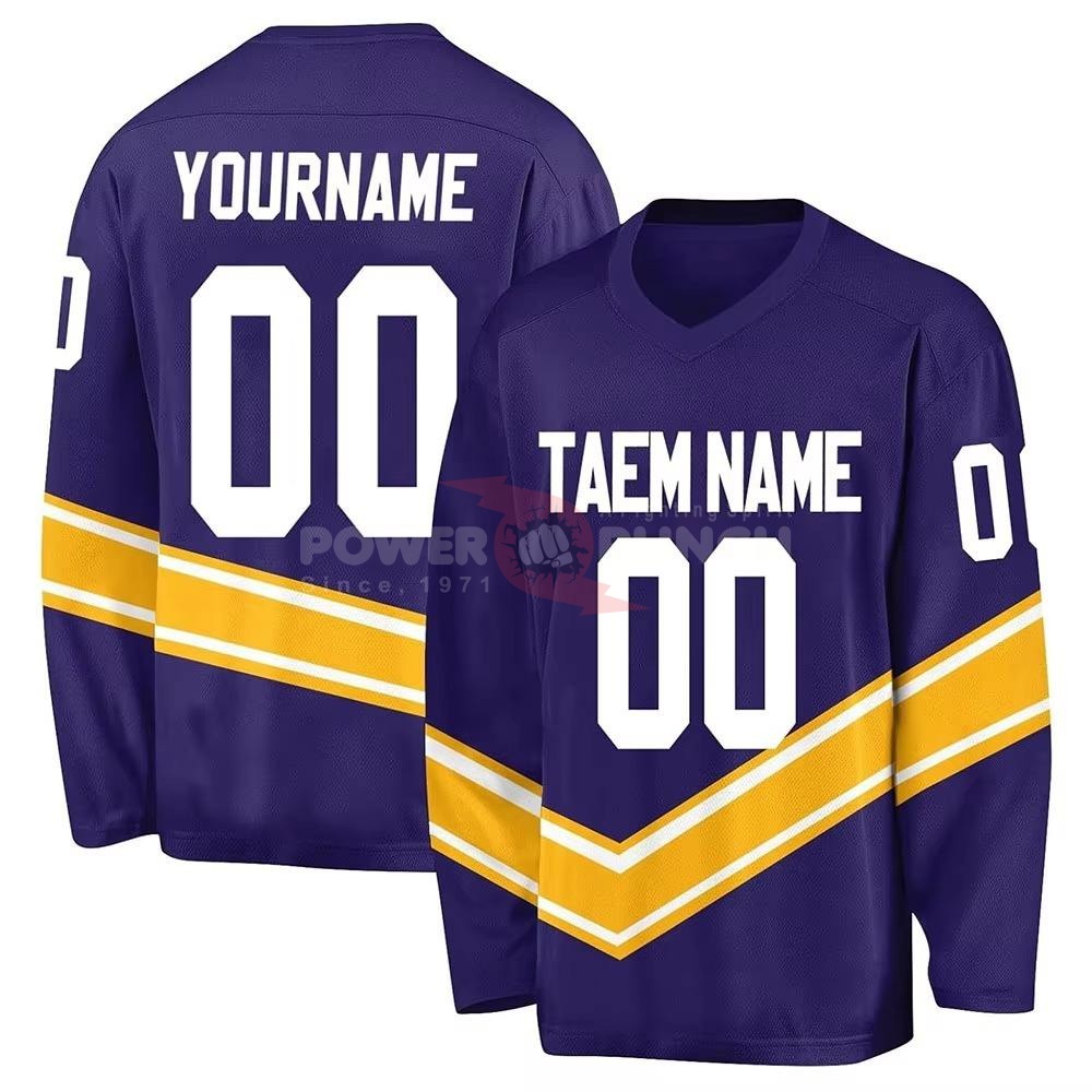 Power Punch Men x27 s Adults Custom Made High Quality Ice Hockey Jersey 100 Polyester Mesh Fabr - Angle 4