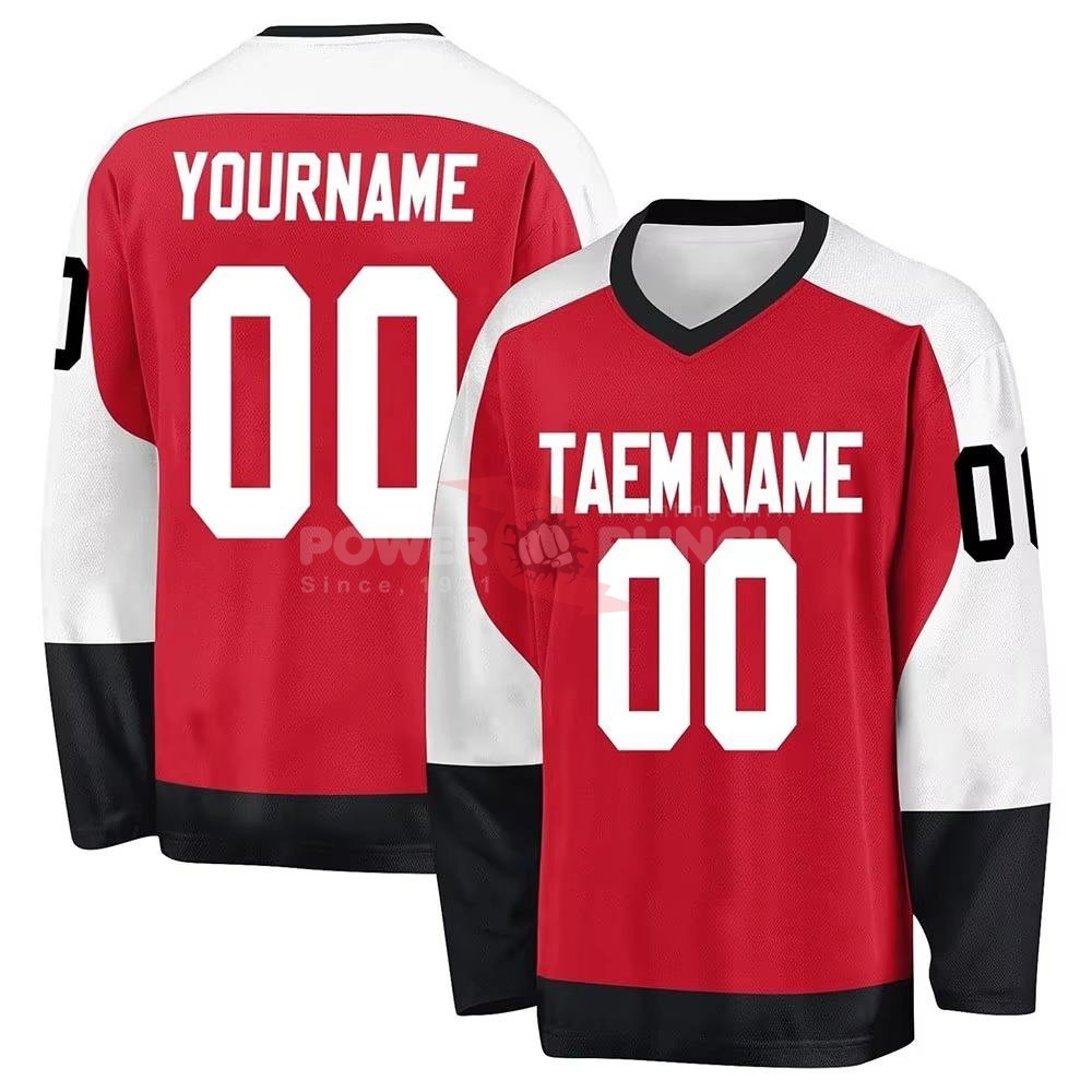 Power Punch Men x27 s Adults Custom Made High Quality Ice Hockey Jersey 100 Polyester Mesh Fabr - Angle 2