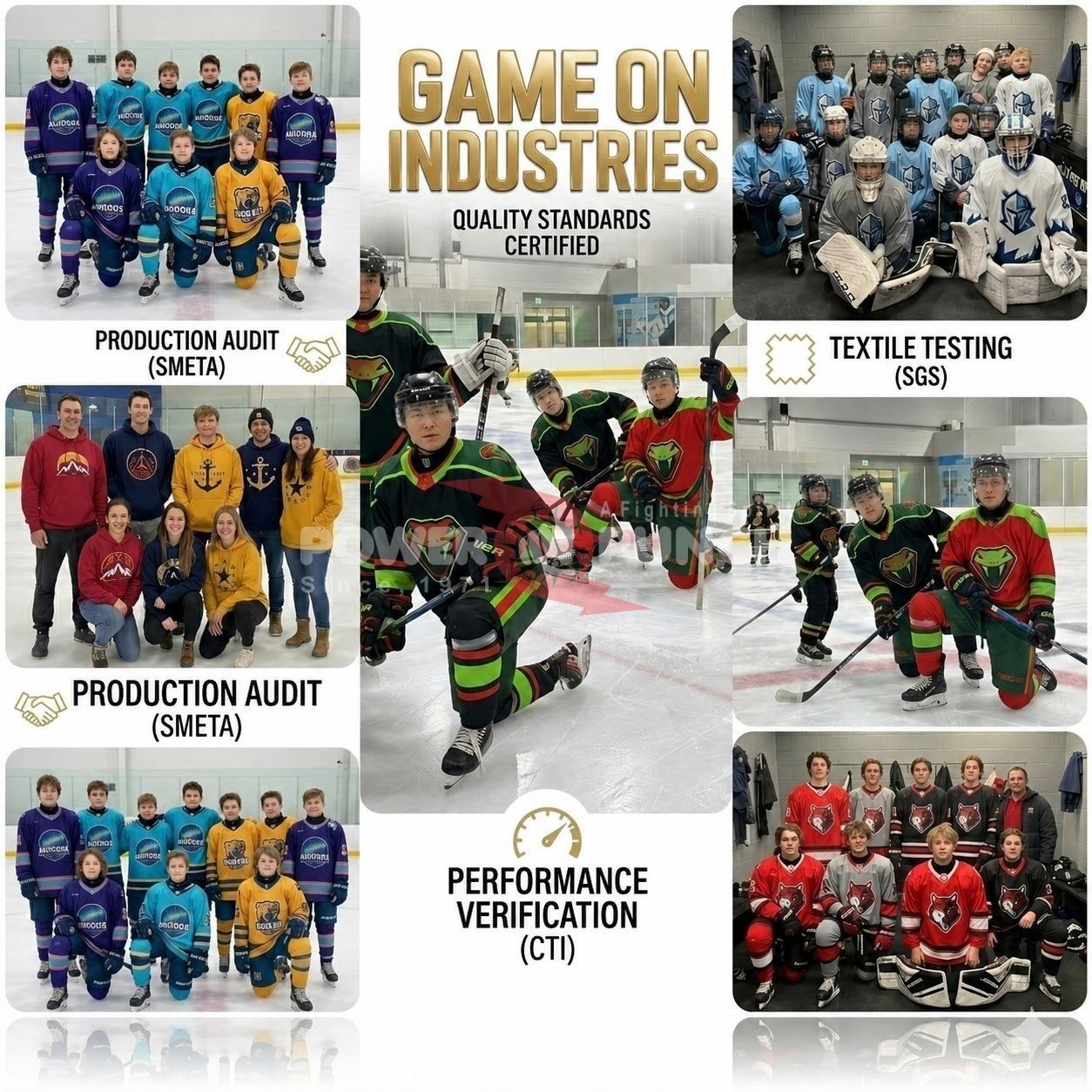 Power Punch Best Selling High Quality Breathable Adult Ice Hockey Jersey with Custom Sublimatio - Angle 5