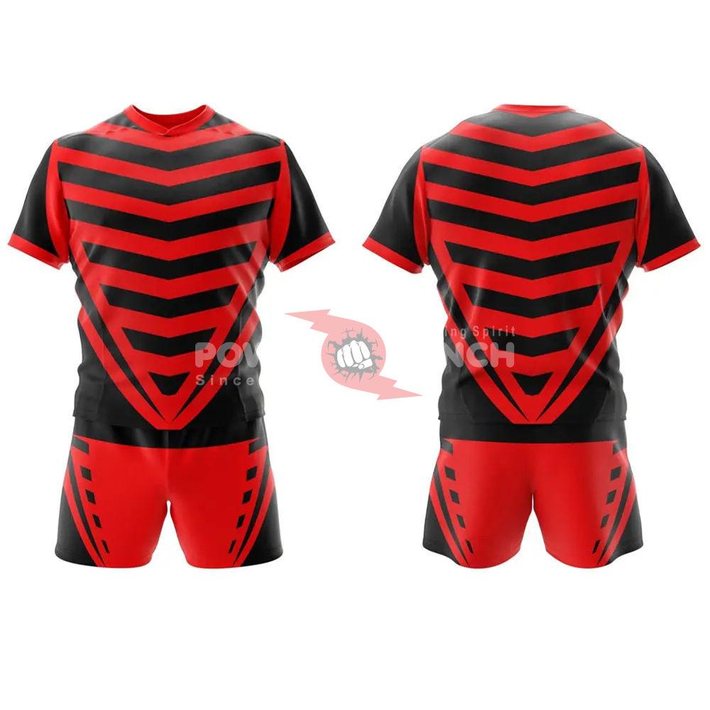 Power Punch 100 Polyester Made Pakistan Wholesale Rugby Uniform Sets for Team Premium Quality C