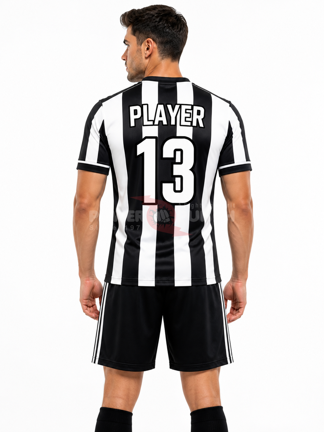 Power Punch Wholesale Men x27 s Adult Football Uniform Black Soccer Kit Custom Logo Sublimation - Angle 4