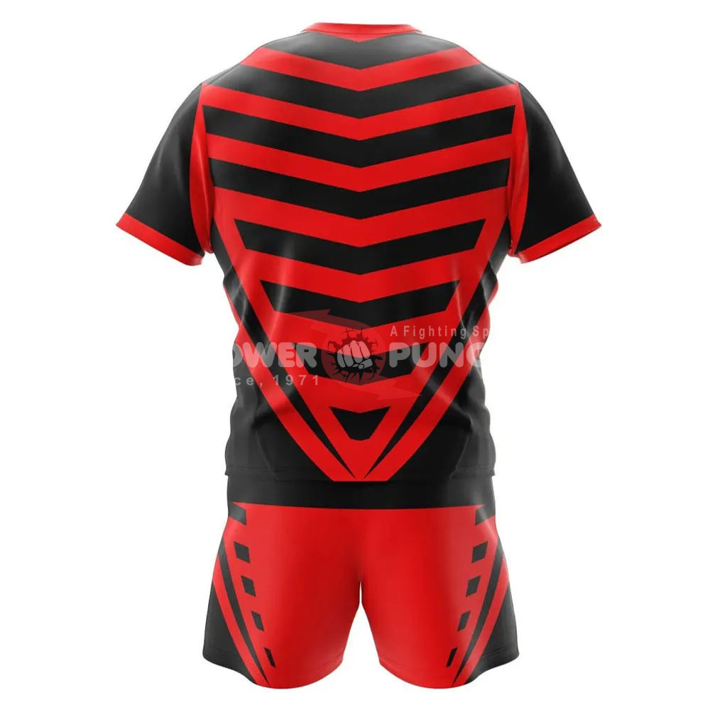 Power Punch 100 Polyester Made Pakistan Wholesale Rugby Uniform Sets for Team Premium Quality C - Angle 3