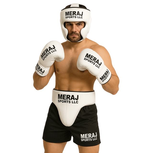 Power Punch Full boxing set gloves headgear head guard groin guard training