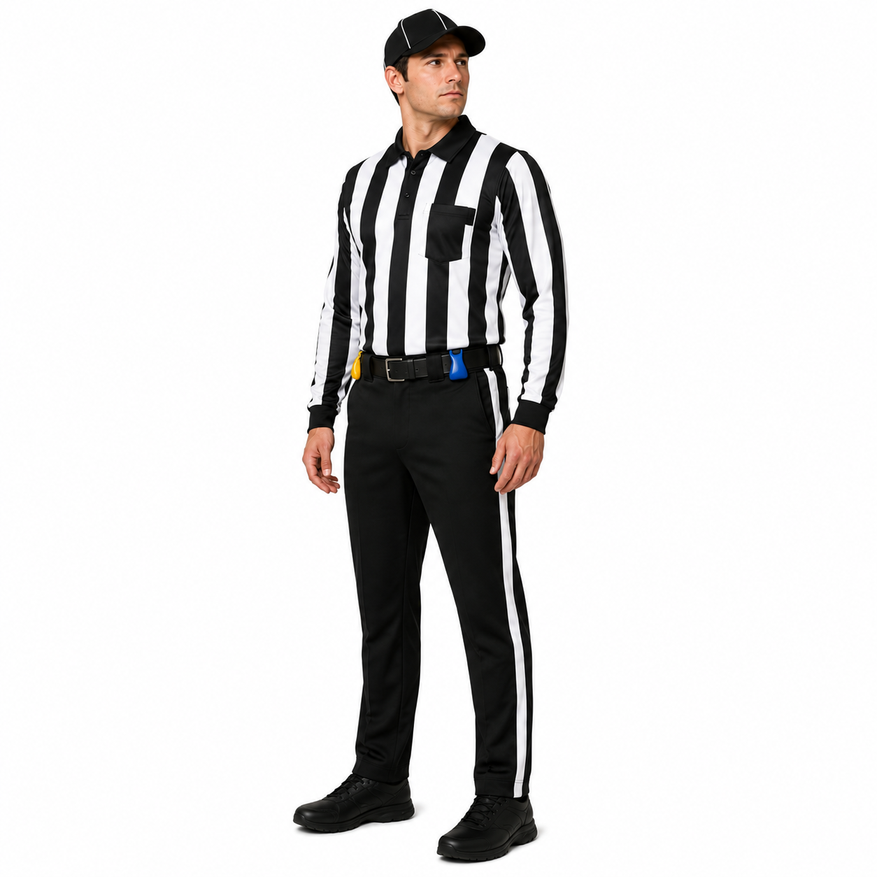 Power Punch Wholesale American Football Referee Uniform Short Printed Dry Fit Team Apparel Soli - Angle 4