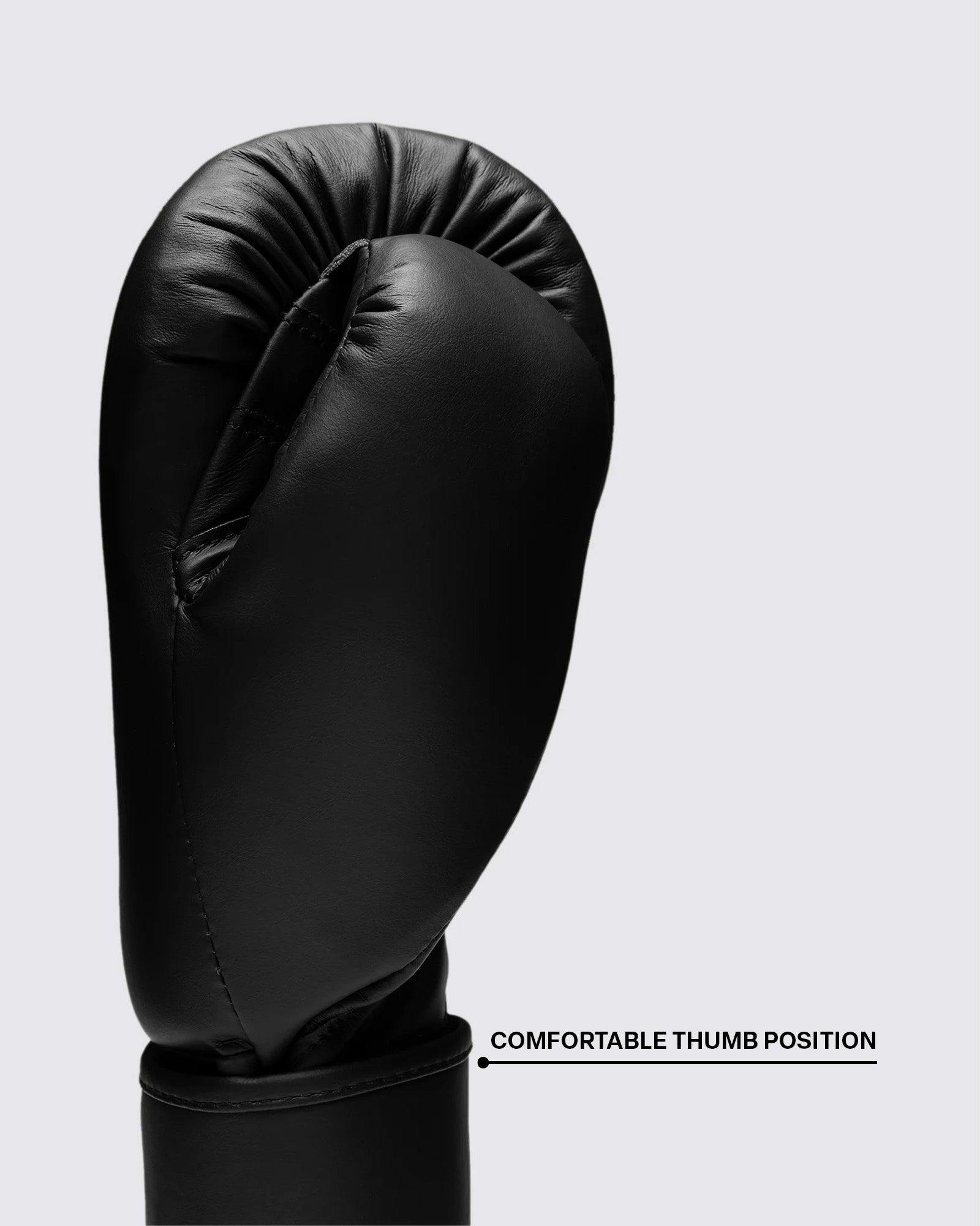 Power Punch RTS Black Fly Boxing Gloves High Quality Genuine Cowhide Leather Custom Angle 5