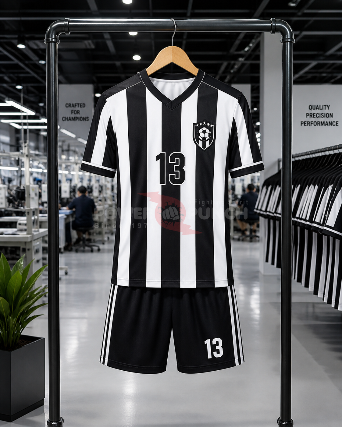 Power Punch Wholesale Men x27 s Adult Football Uniform Black Soccer Kit Custom Logo Sublimation - Angle 5