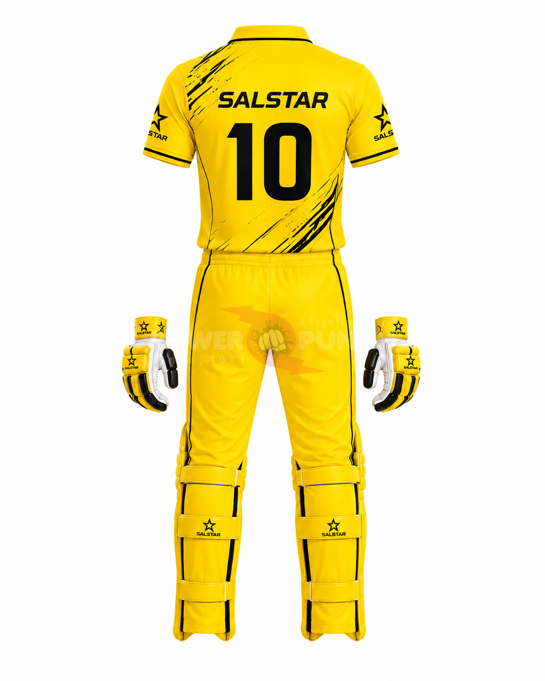 Power Punch Cricket Uniform Yellow Stylish and Breathable Fabric for Comfortable Wholesale Cust