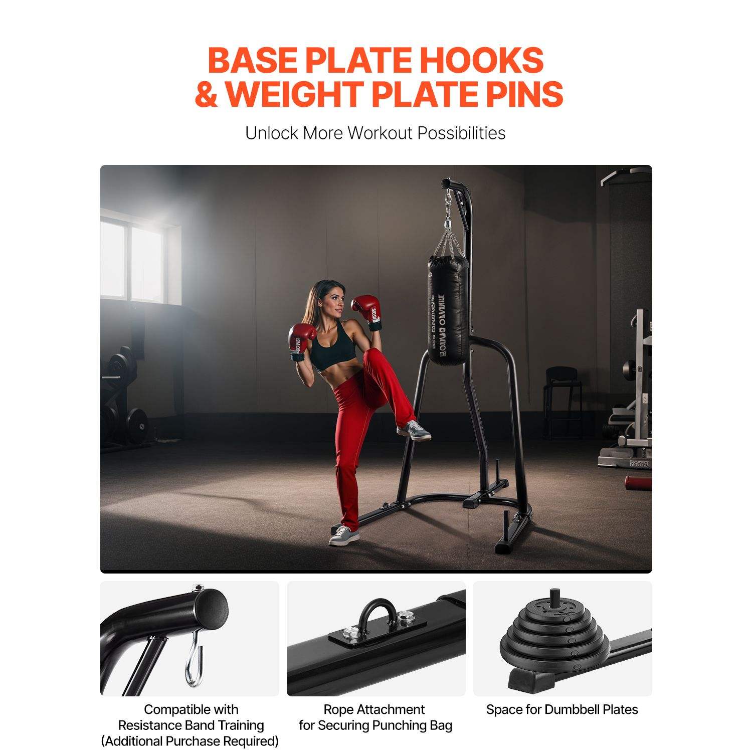 Power Punch Steel Heavy-Duty Punching Bag Stand 140 Lbs Capacity Freestanding Sandbag Angle 5