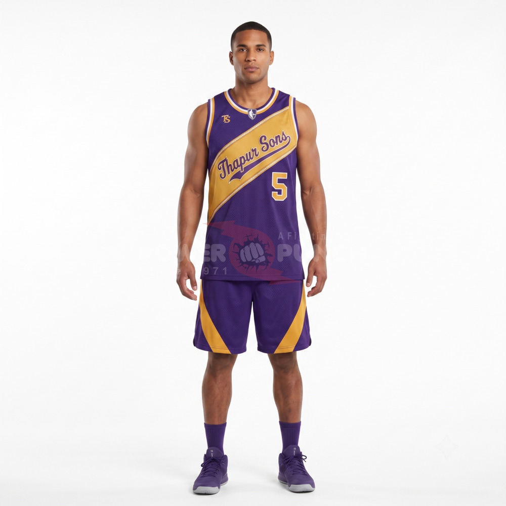 Power Punch Basketball Jerseys Men x27 s Sleeveless V-Neck Printed Sublimated Tank Top Breathab - Angle 3