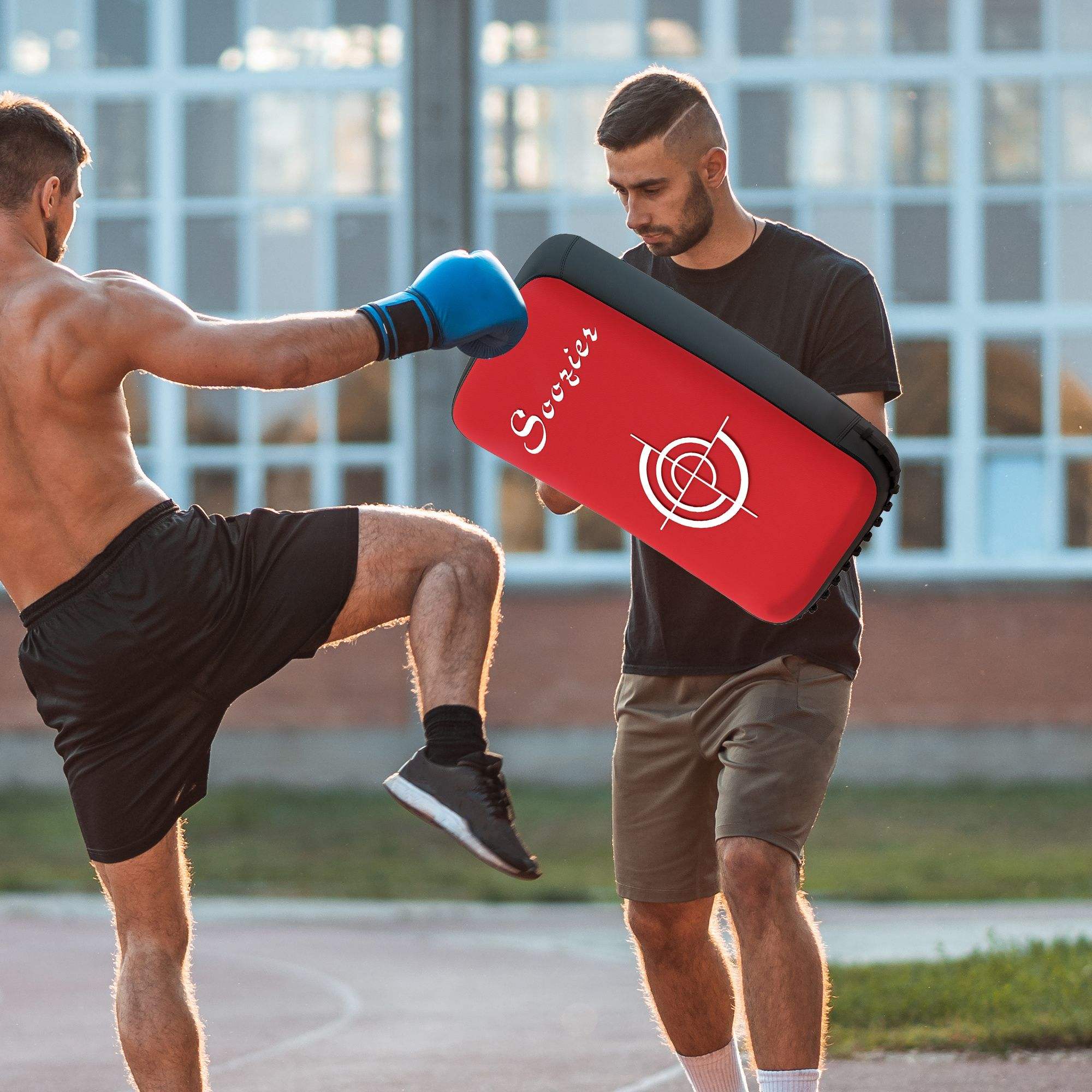 Power Punch "Martial Arts Kick Shield 16.5 in Red for Muay Thai Karate Angle 2