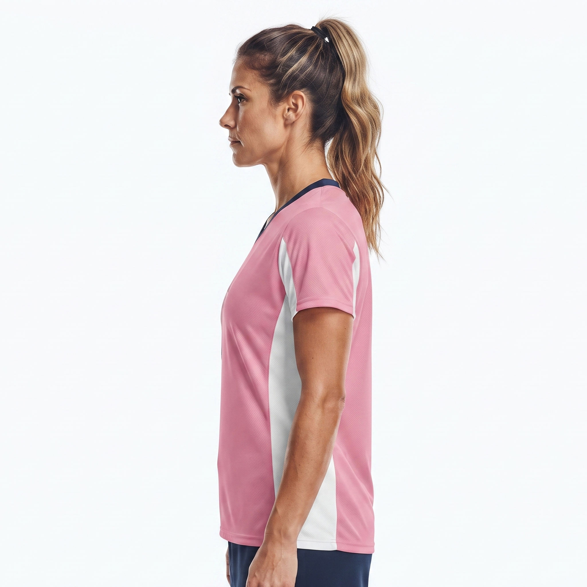 Power Punch Premium Quality Women x27 s Lacrosse Jersey Printed Plus Size V-Neck Short Sleeve 1 - Angle 3