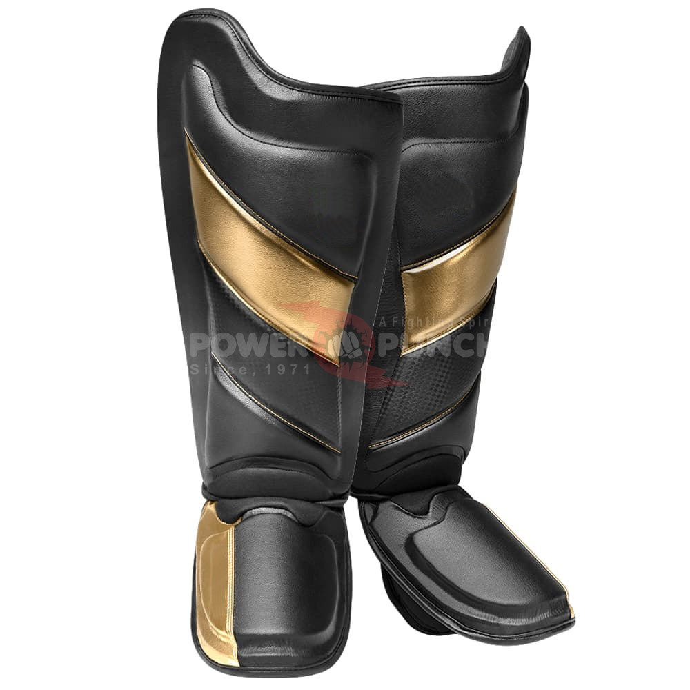 Power Punch Custom Quality Protective Durable Shin Guards for Martial Arts Training Angle 3