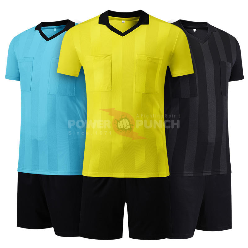 Power Punch Selzer IND Men x27 s Short Sleeve Soccer Referee Kit OEM Uniforms with Football Ref - Angle 3
